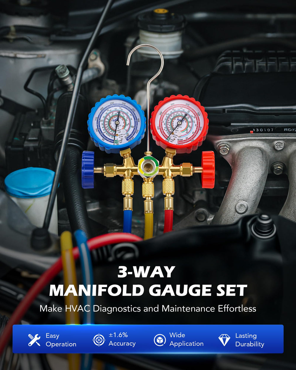 Orion Motor Tech color-coded hoses keep low/high tasks organized