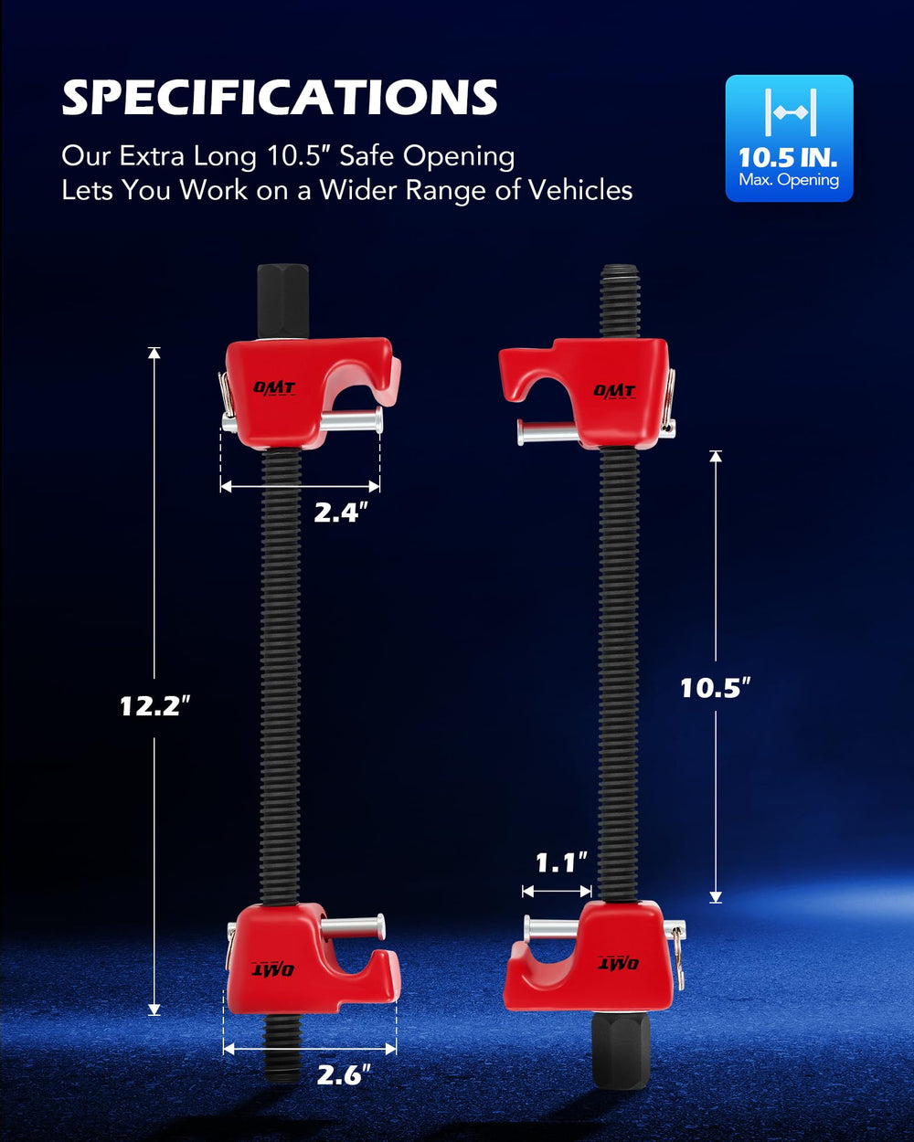 Orion Motor Tech Acme-thread rods close-up for secure grip