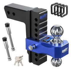 Orion Motor Tech adjustable trailer hitch fits a 2.5in receiver for versatile towing on heavy loads.