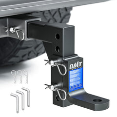 Orion Motor Tech adjustable trailer hitch ball mount with 8-position height for versatile towing on 2-inch receivers