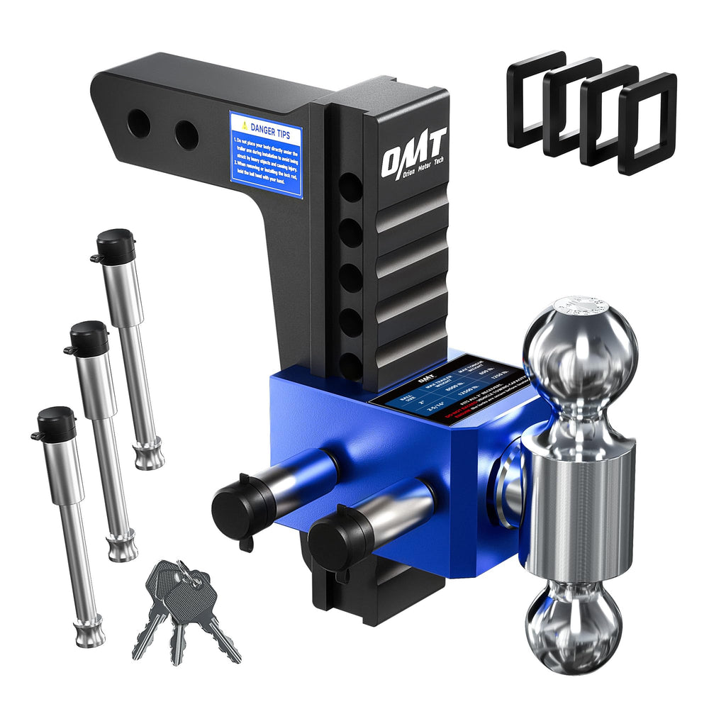 Orion Motor Tech adjustable hitch with dual balls for versatile towing on Class III and IV trucks.