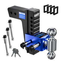 Orion Motor Tech adjustable hitch top view emphasizing sturdy construction for reliable towing