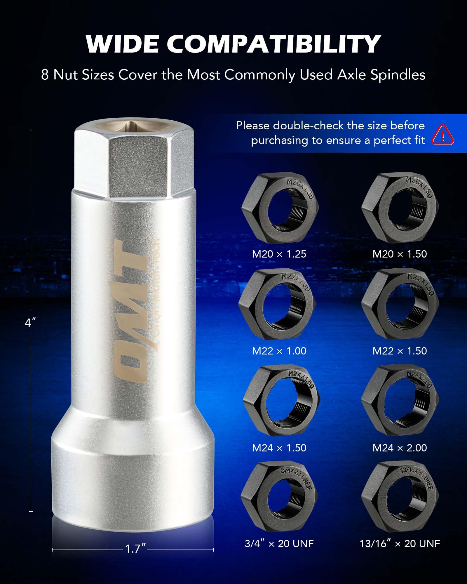 Orion Motor Tech M20x1-25 axle nut rethread size for common spindles