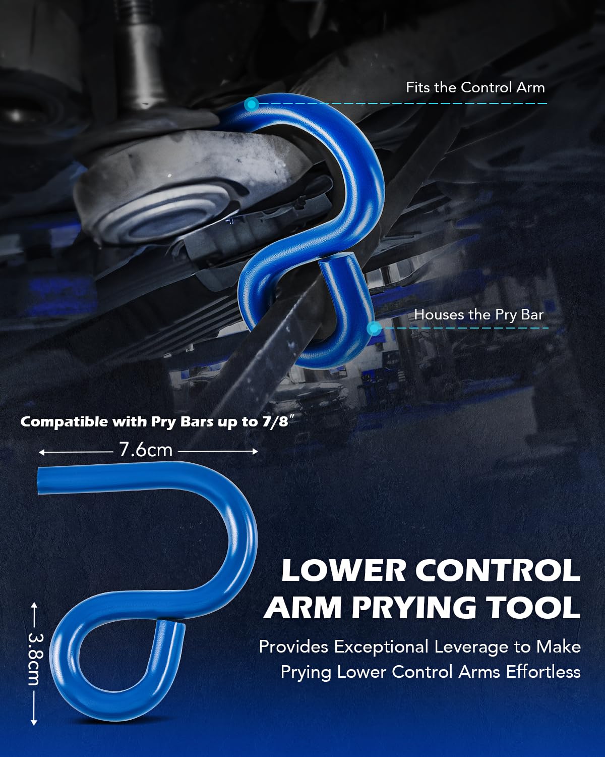 Orion Motor Tech ball joint separator compatibility image indicates broad fit.