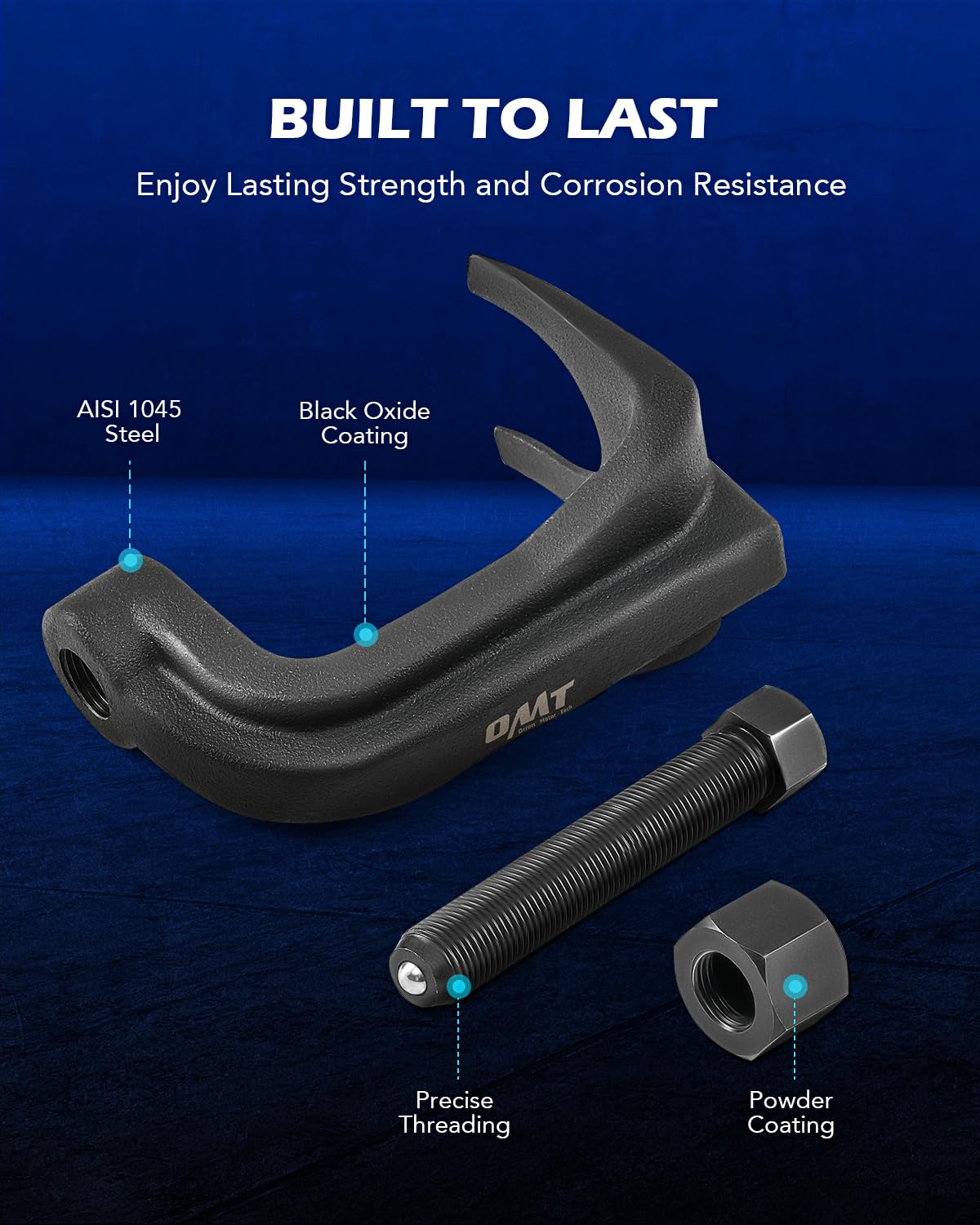Orion Motor Tech ball joint separator packaging highlights durable construction.