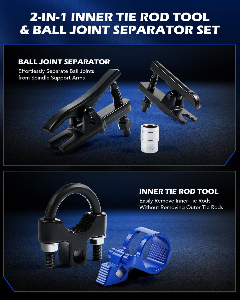 Orion Motor Tech ball joint separator set enabling quick ball joint separation.