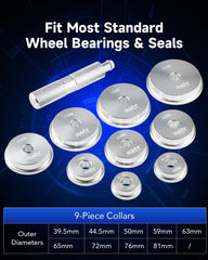 Orion Motor Tech bearings adapters lined up for quick size selection