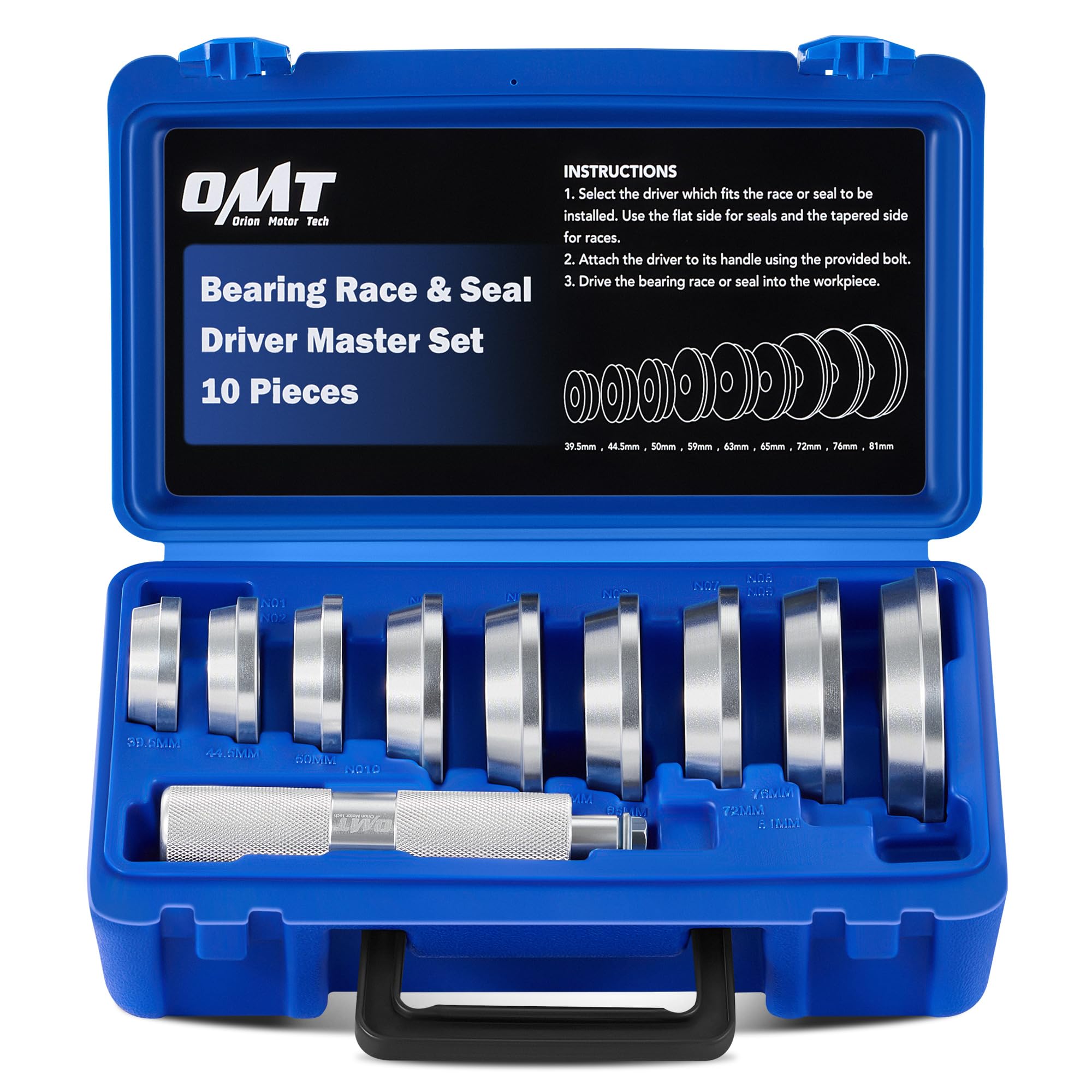 Orion Motor Tech bearing press kit case view for portable setup