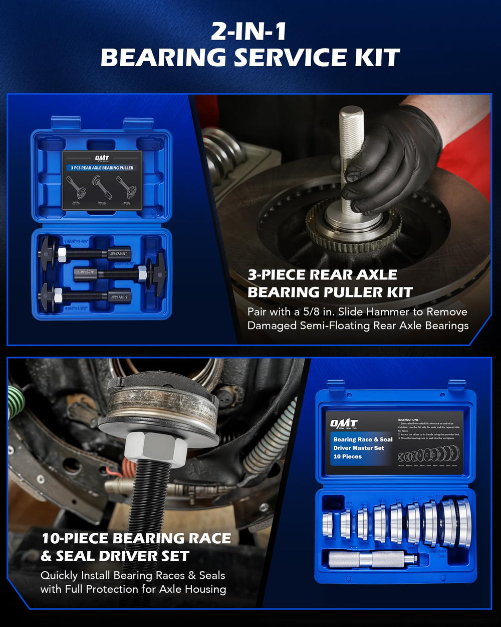 Orion Motor Tech driver discs for seal and race installation, enabling precise seating.