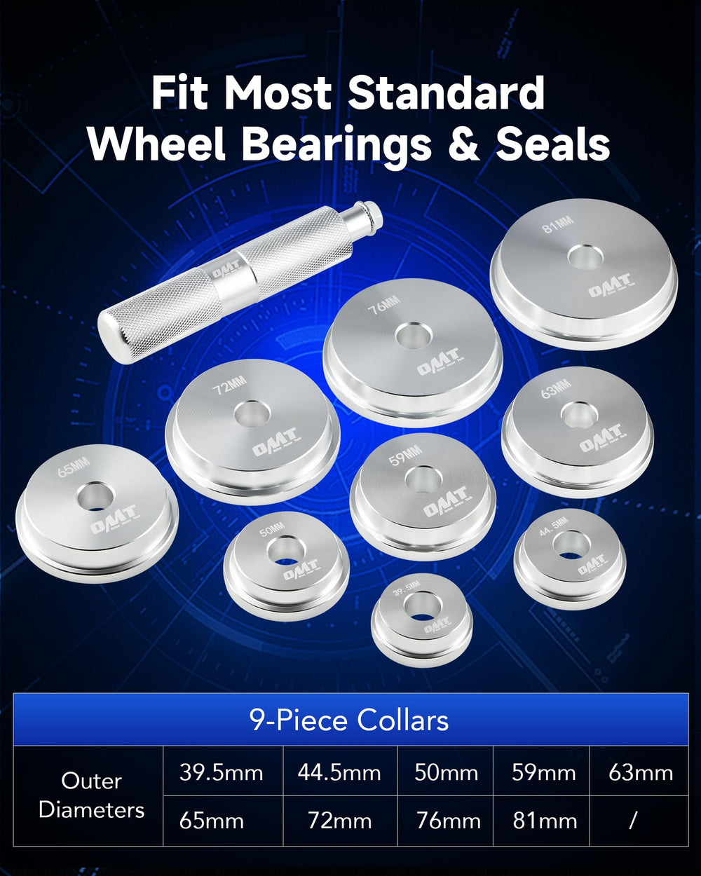Orion Motor Tech seal driver with knurled handle for secure, precise seating.