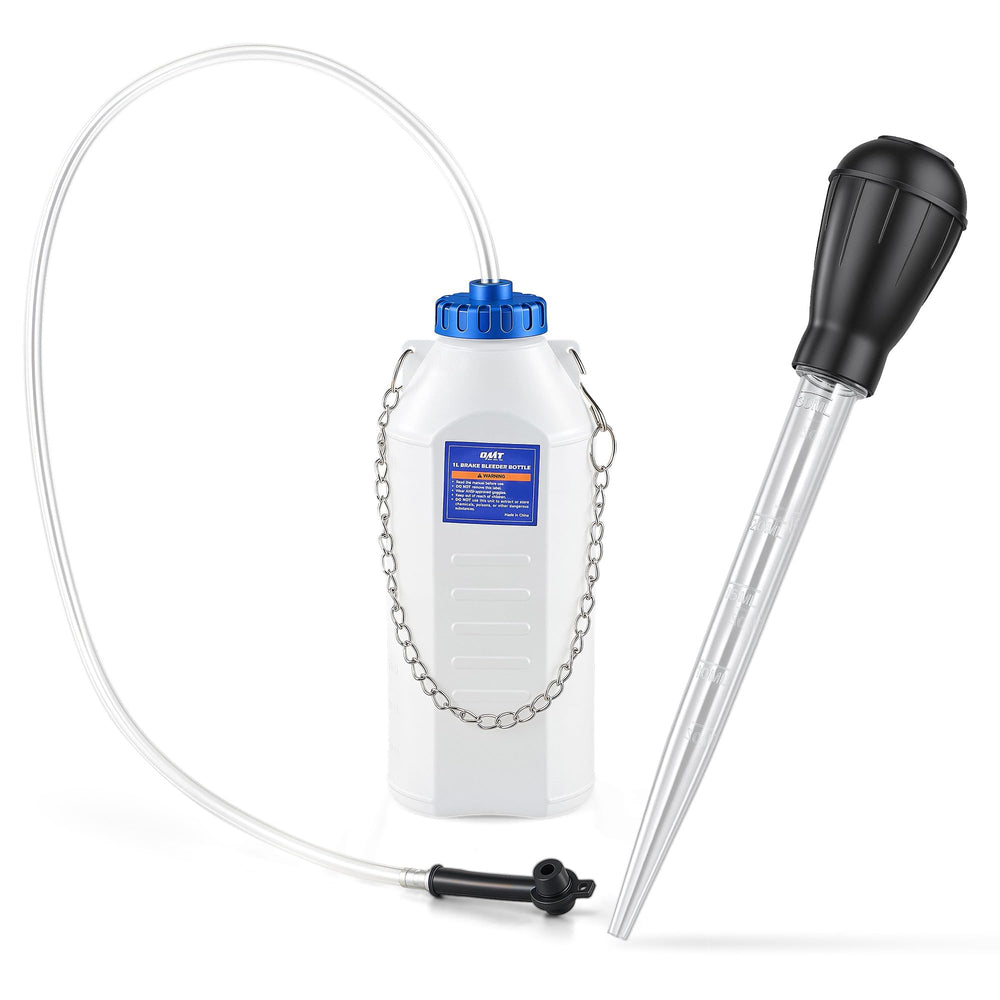 Orion Motor Tech brake bleeder bottle 1l in action for solo bleeding