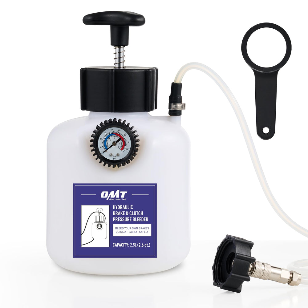 Orion Motor Tech brake bleeder kit packaged for quick setup and storage.