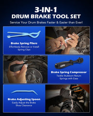 Orion Motor Tech brake spring pliers with wide jaws for efficient spring removal.