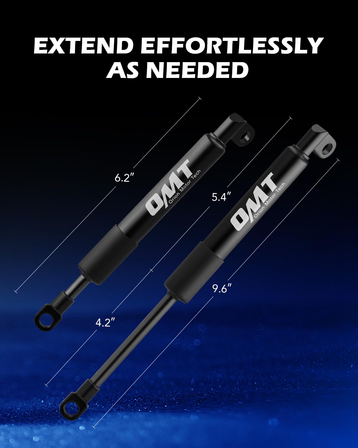 Corrosion-resistant coating on Orion Motor Tech tailgate damper for longevity.