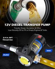 Orion Motor Tech diesel transfer pump motor unit with compact 12V power