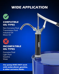 Orion Motor Tech drum pump with telescoping suction tube ready for 15–55 gal drums