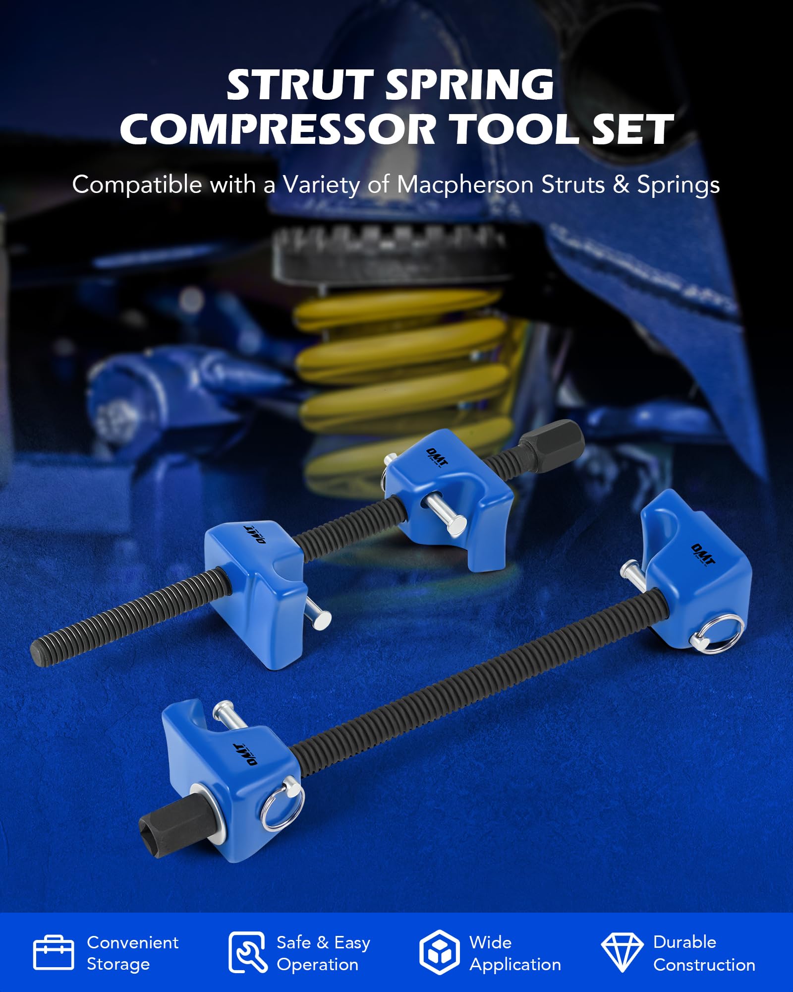 Orion Motor Tech dual coil spring compressors with 1-2 drive compatibility for versatile setups