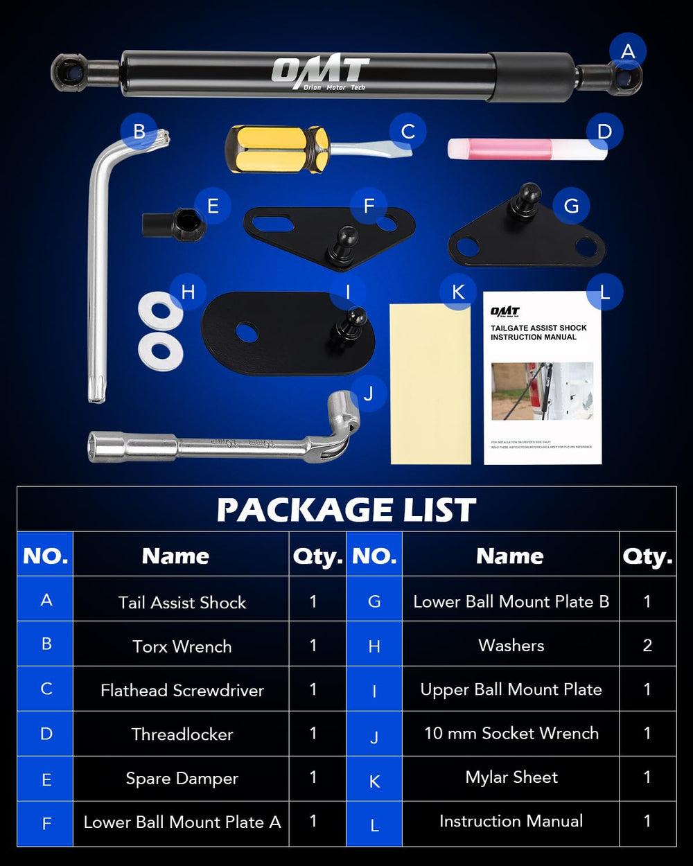 Orion Motor Tech easy-installation guide and hardware for quick mounting