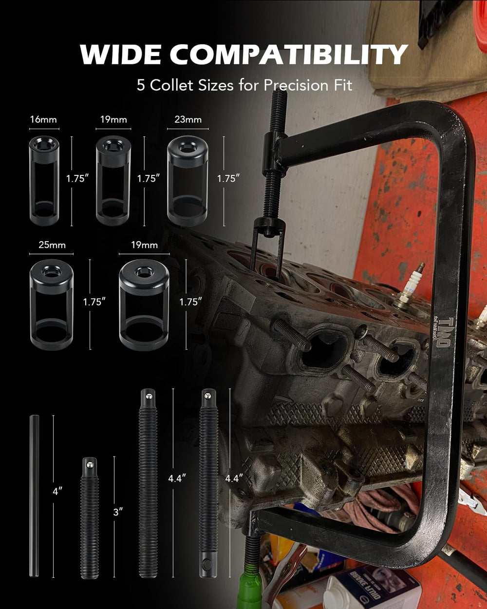 Orion Motor Tech extension rod 3-inch enabling reach in tight spaces.