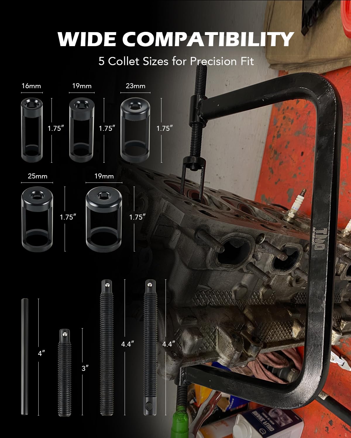 Orion Motor Tech extension screws detail for varied valve spring sizes