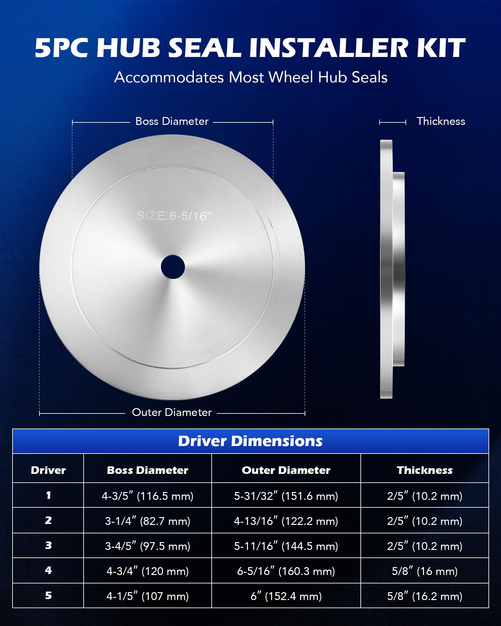Orion Motor Tech five seal drivers for precise, damage-free seal installation