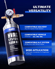 Orion Motor Tech flushing kit nylon-coated hose enables controlled pressurization with added protection.