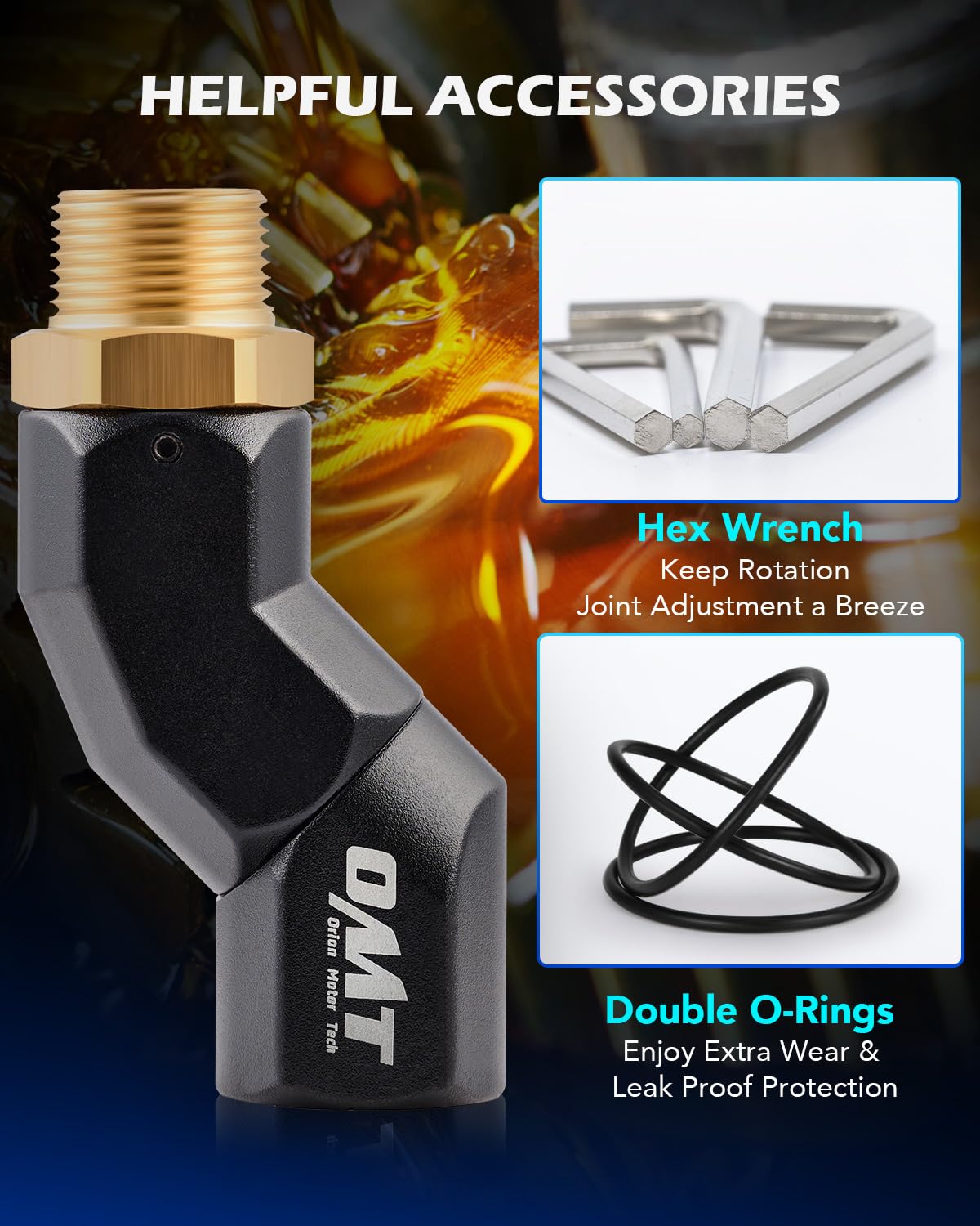 Orion Motor Tech reliable fuel-transfer connector improves hose alignment.