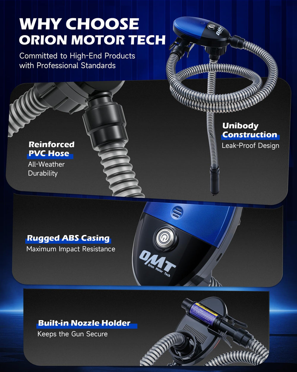 Orion Motor Tech compact, portable design suitable for trunk or toolbox.