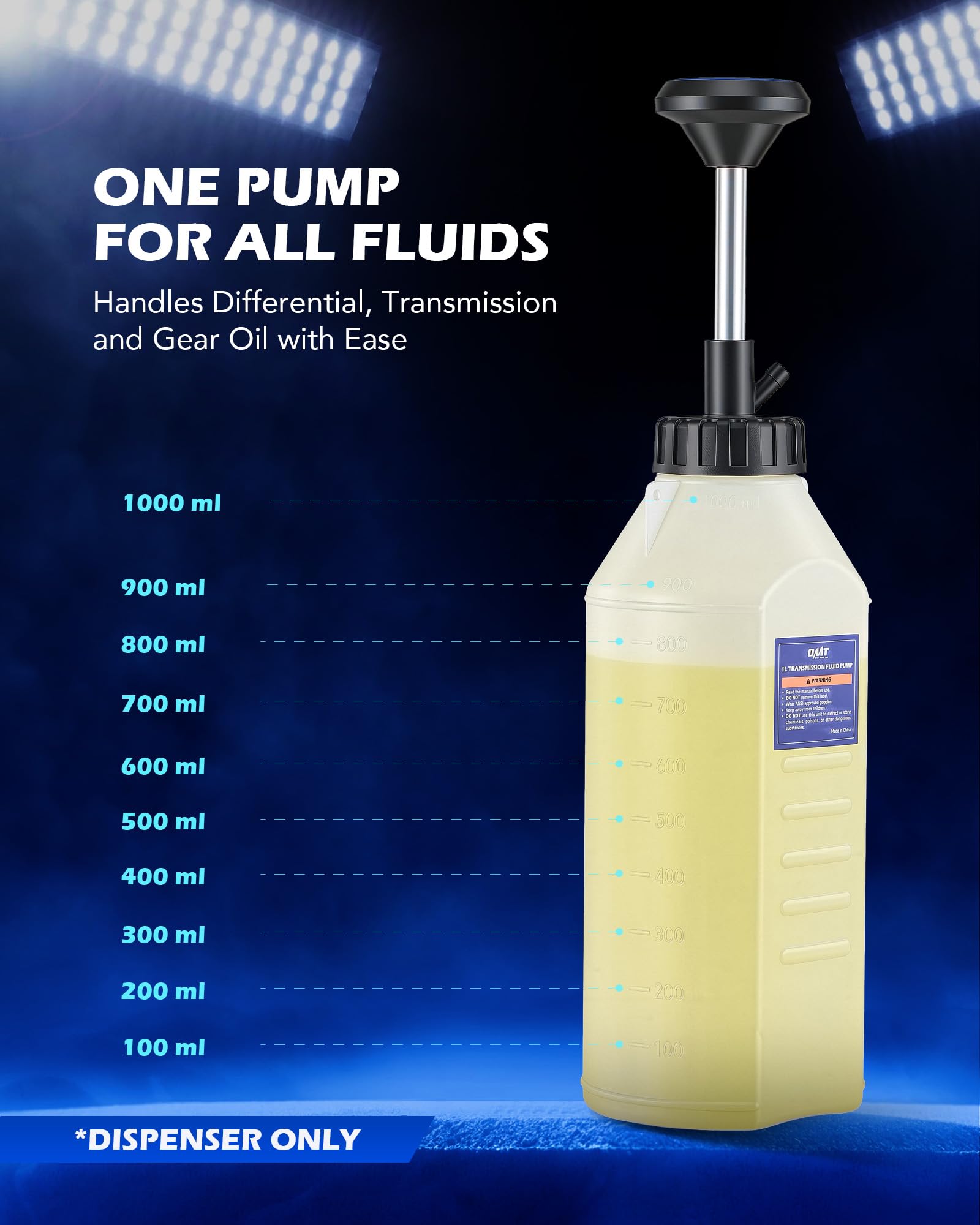 Orion Motor Tech pump dispensing 1L into engine or gear oil