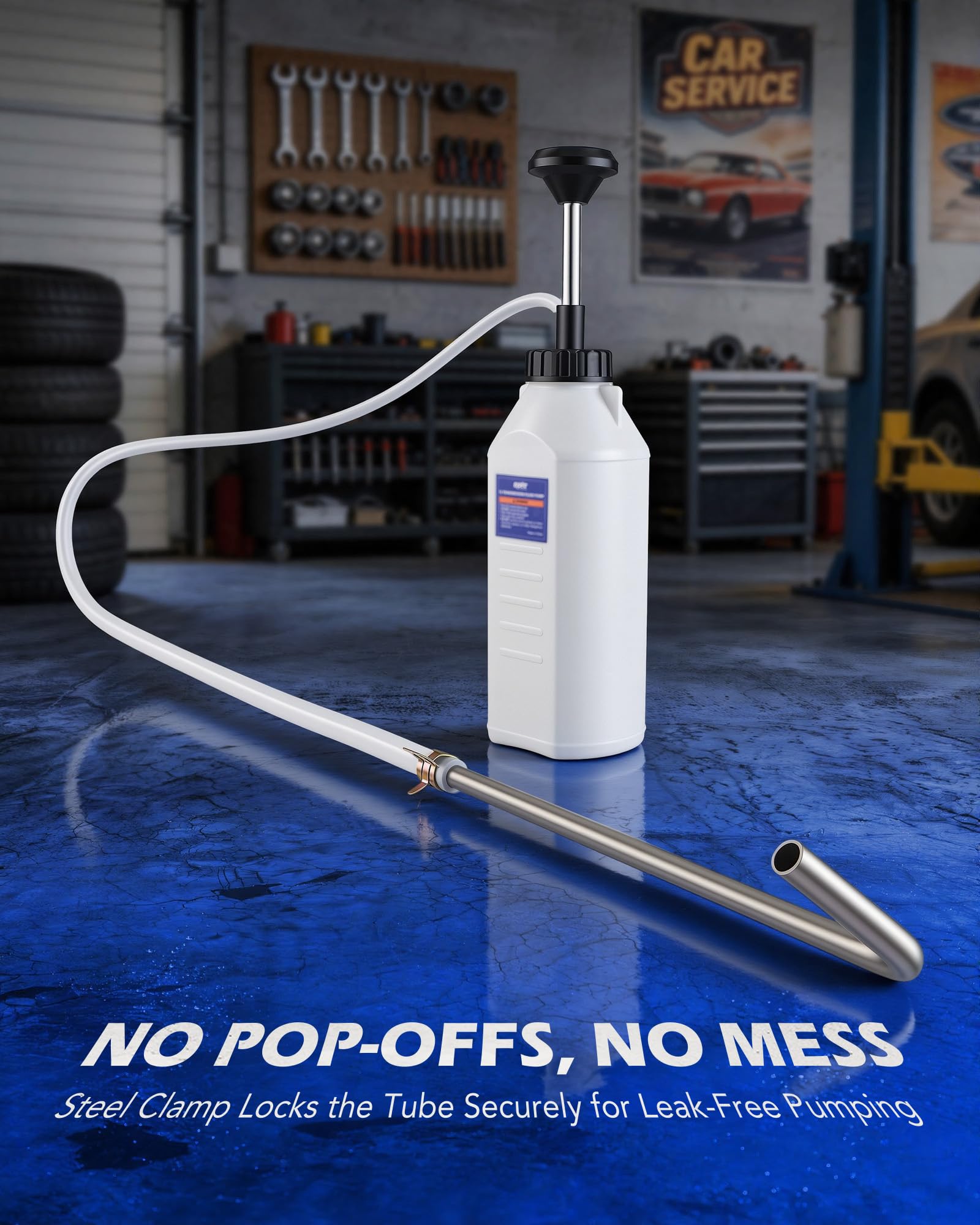 Orion Motor Tech pump with steel clamp prevents leaks during pumping