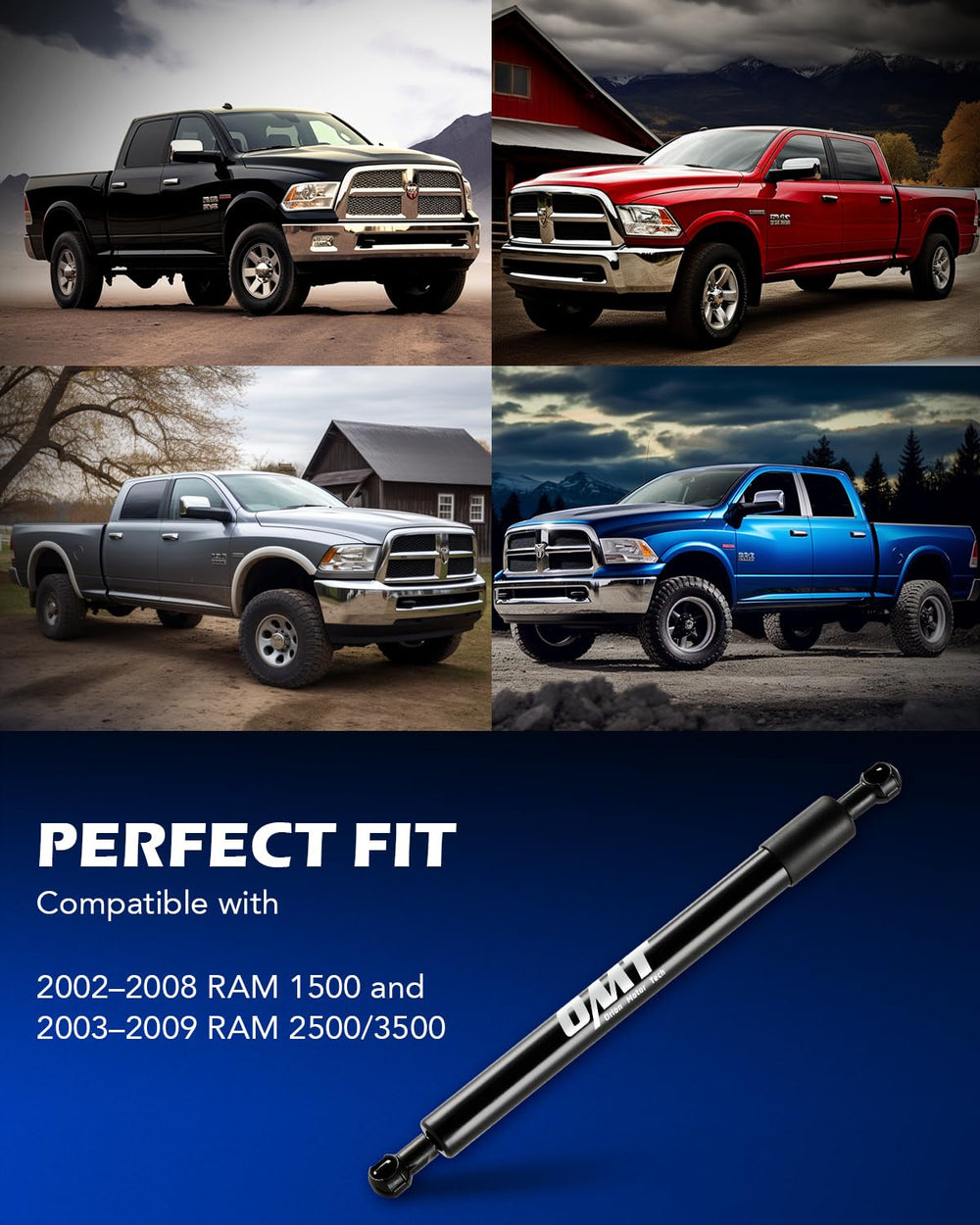 Orion Motor Tech heavy-duty tailgate shock enhances durability for rugged work sites