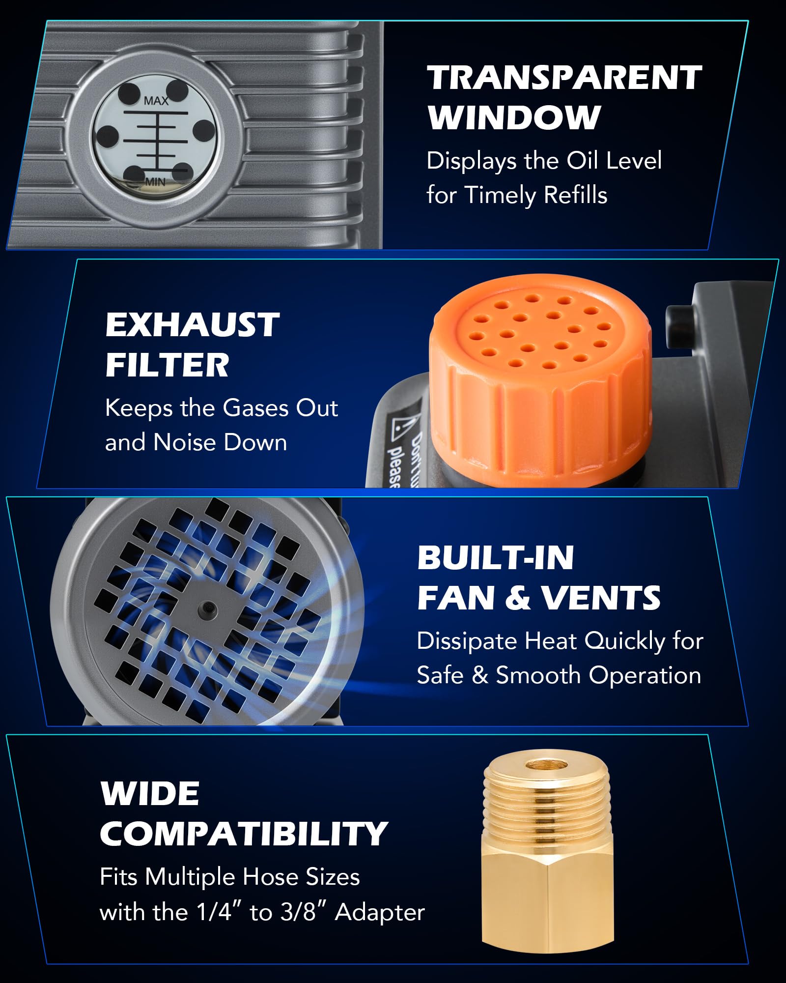 Orion Motor Tech hose set image: four-layer hoses withstand high pressure for durability.