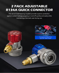 Orion Motor Tech HP and LP connectors ensuring reliable connections during R134a servicing