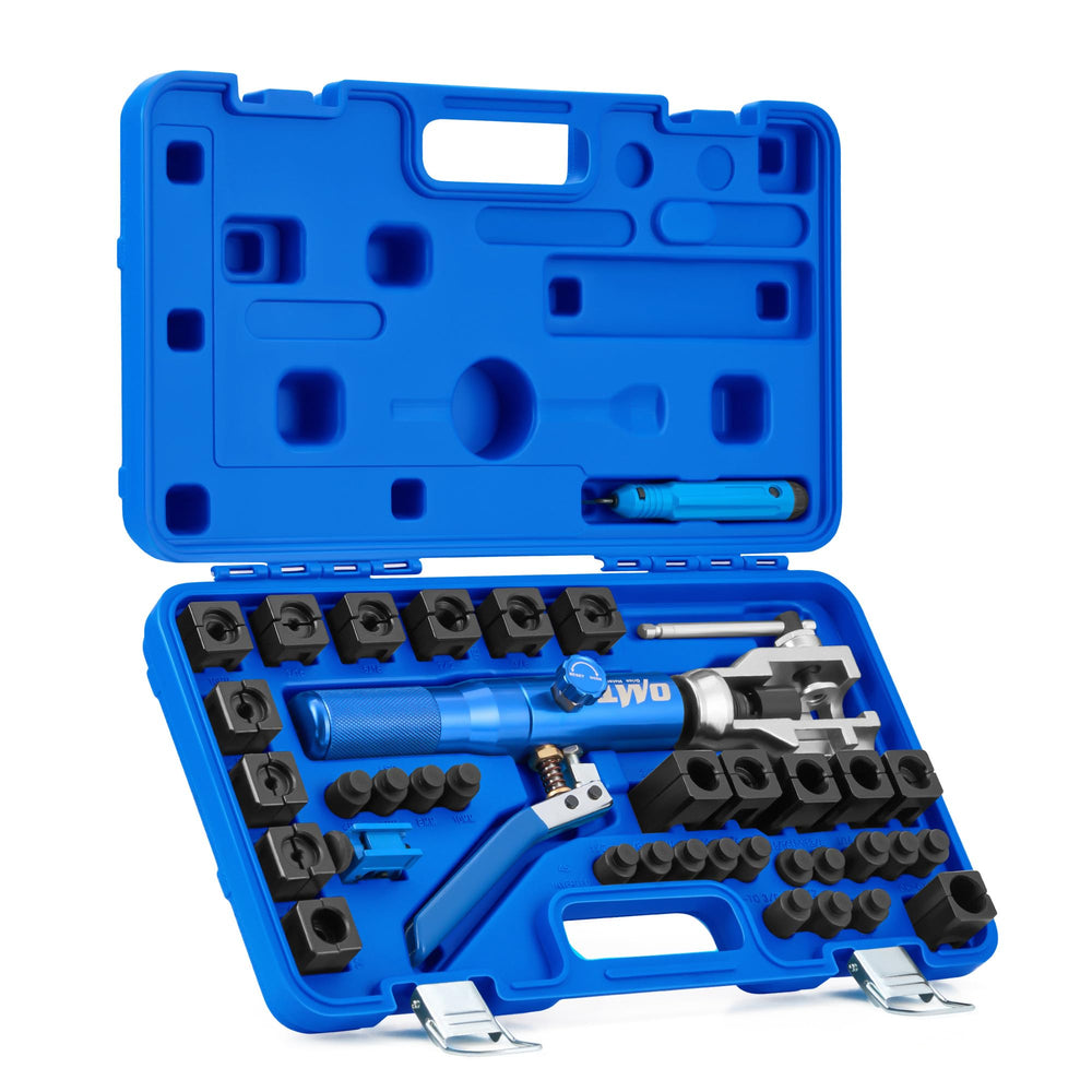 Orion Motor Tech hydraulic flaring tool kit in rugged case for portable repairs.