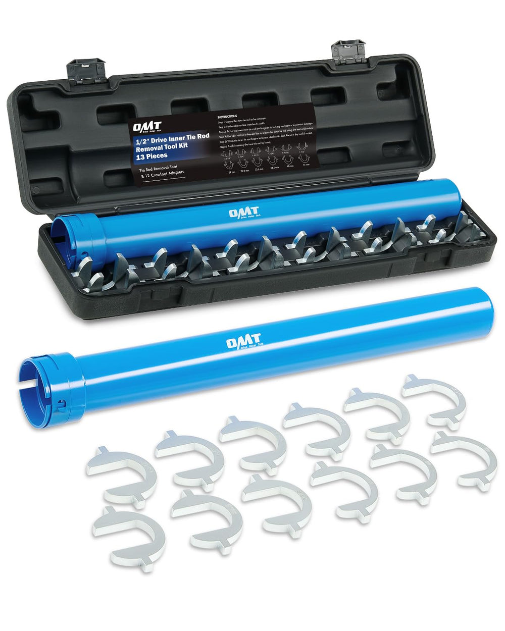 Orion Motor Tech inner tie rod removal tool in use for quick maintenance without rack removal.