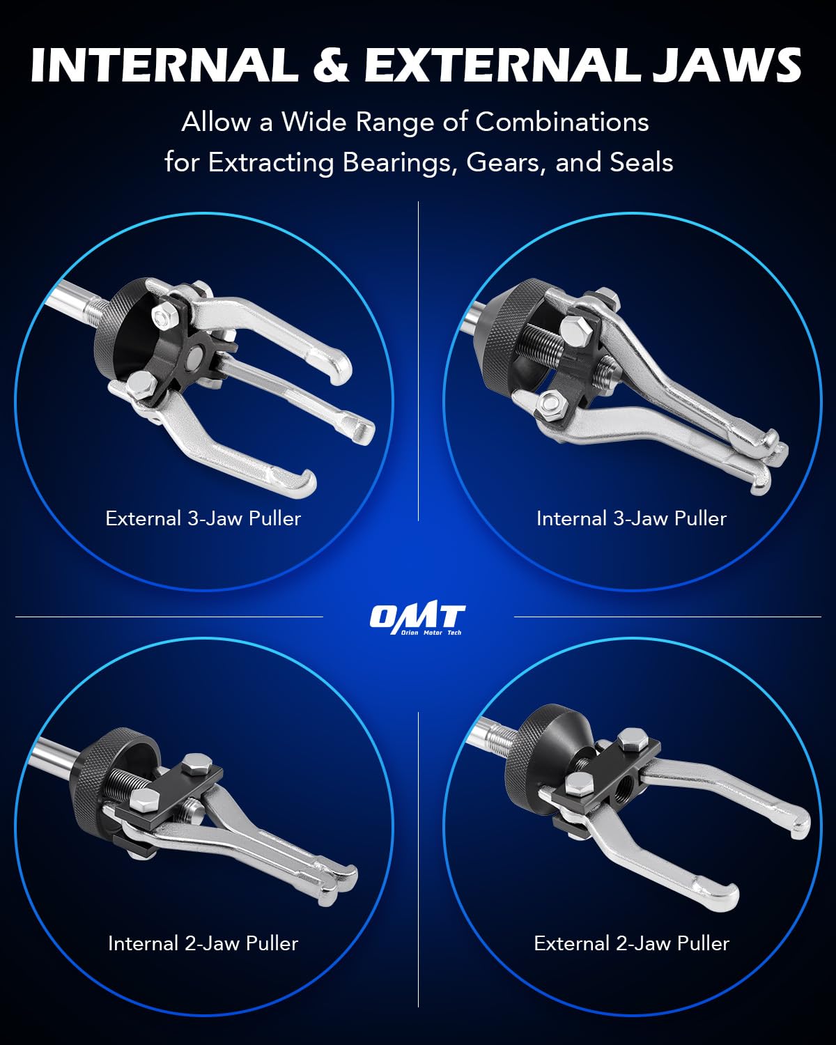 Orion Motor Tech internal jaw puller ready for bearings and gears