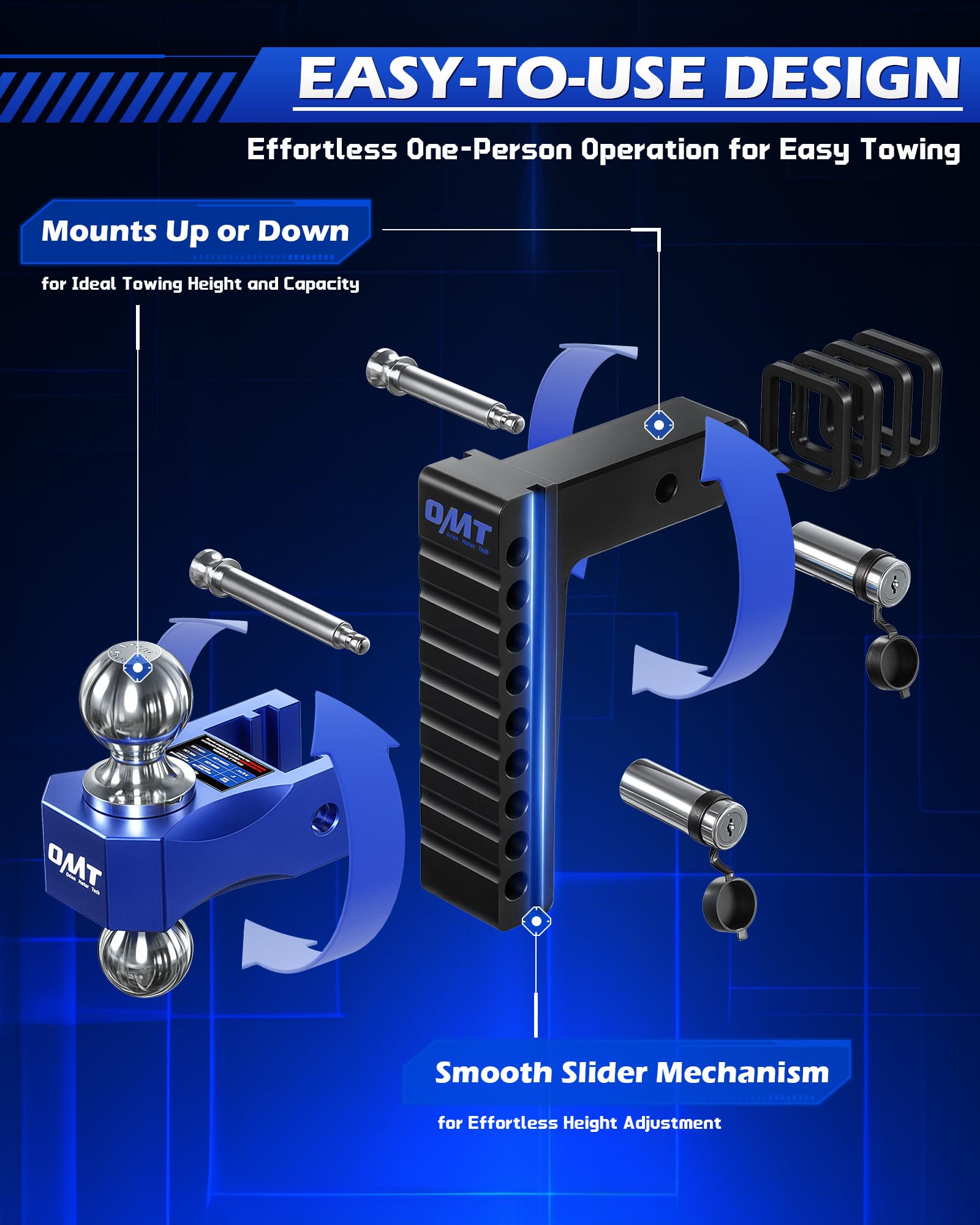 Orion Motor Tech locking pins deter theft while keeping the trailer aligned