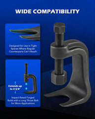 Orion Motor Tech lower control arm prying tool emphasizes strong leverage.