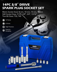 Orion Motor Tech magnetic swivel sockets reach difficult spark plugs with less effort.