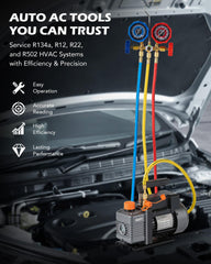 Orion Motor Tech manifold gauge kit image: precise readings for refrigerant charging.