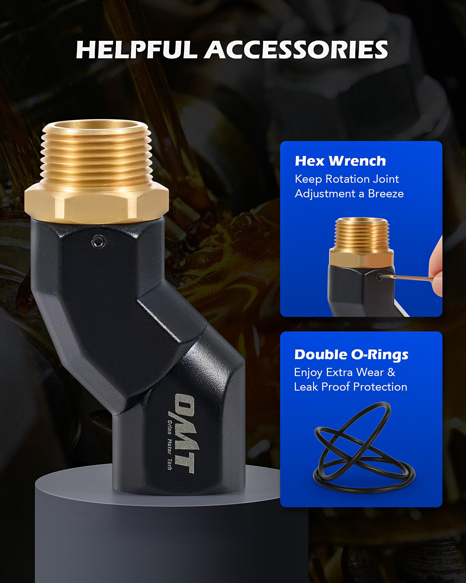 Orion Motor Tech multi-plane swivel adapter for flexible fueling angles