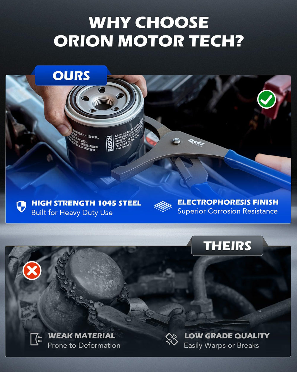 Durable storage case keeps Orion Motor Tech tools organized.
