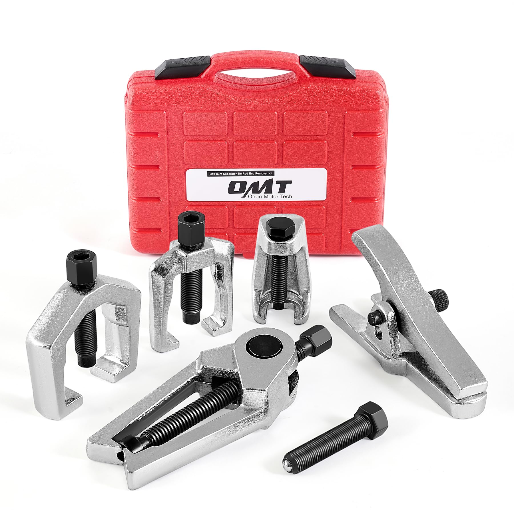 Orion Motor Tech OMT 5-in-1 kit with ball joint separator in a secure ABS case for on-the-go service