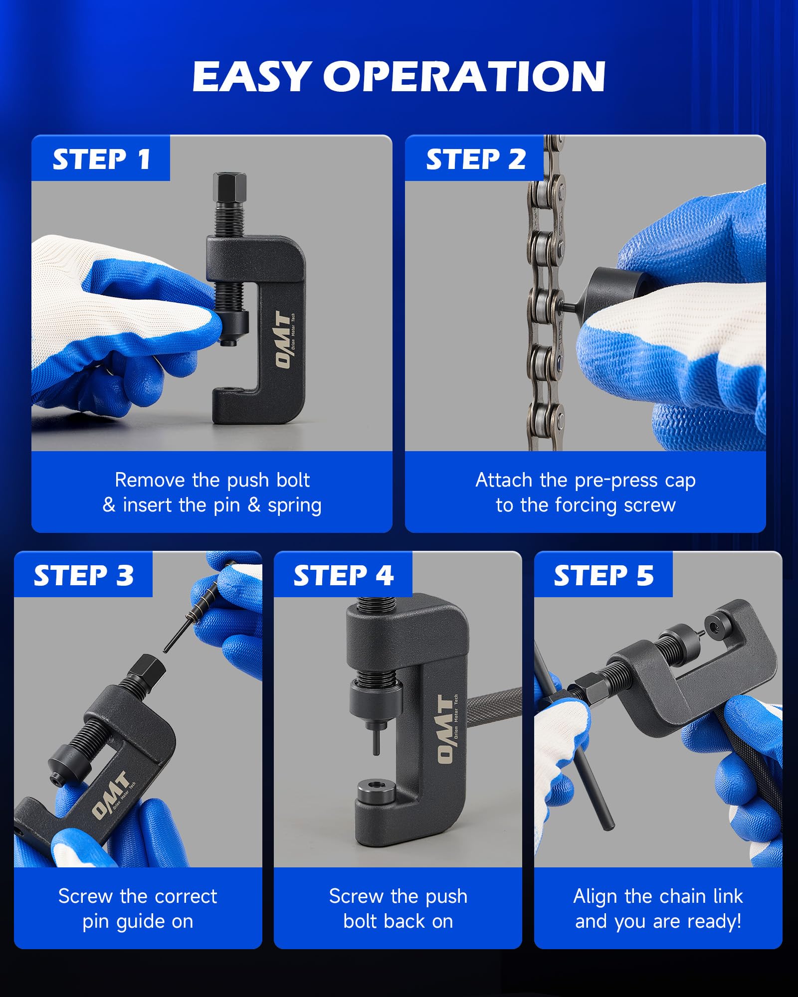 Orion Motor Tech pre-press cap and blow-molded case keep tools organized.
