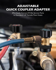 Orion Motor Tech R134a low-pressure-coupler for precise recharging.