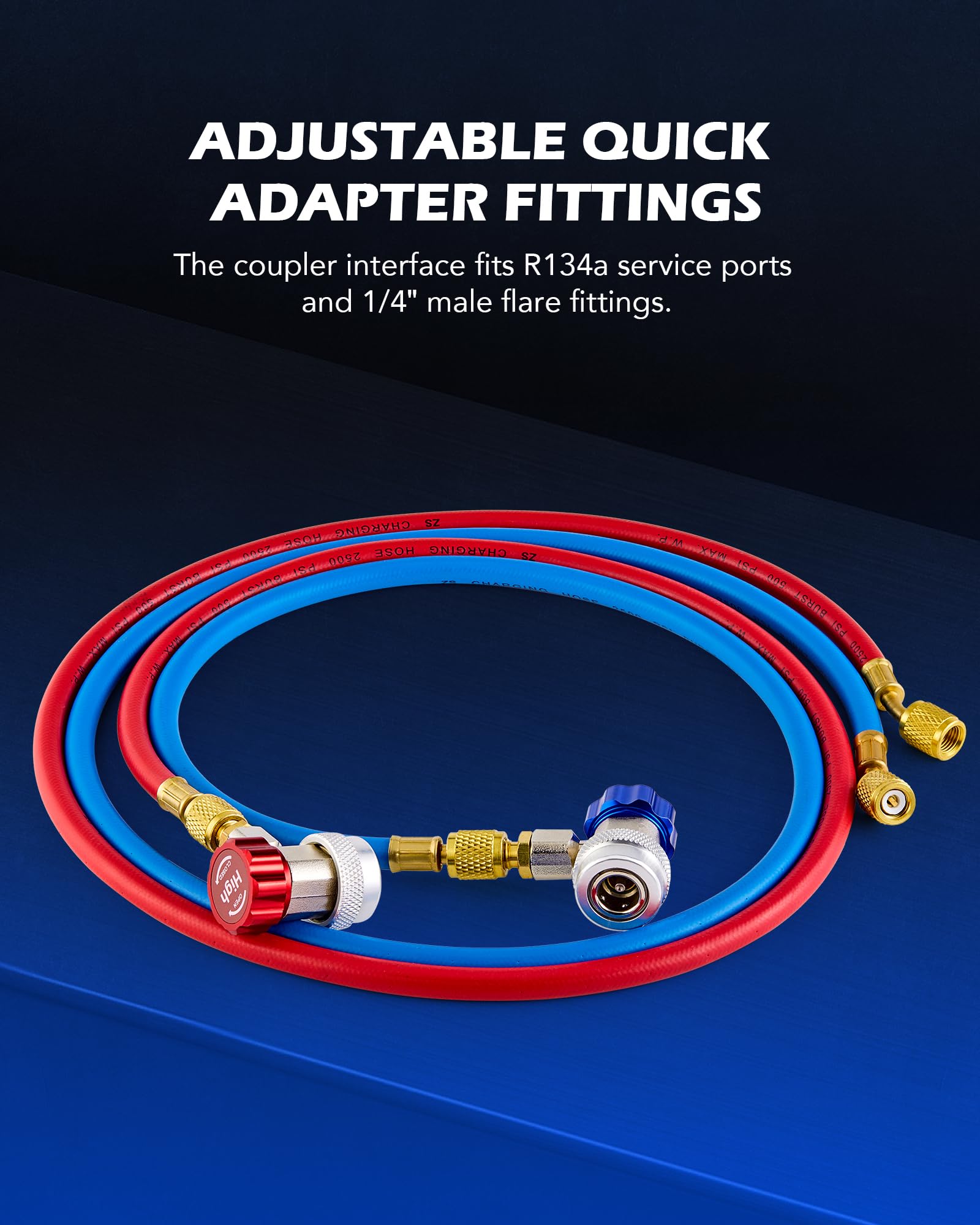 Orion Motor Tech R134a manifold gauge adapters provide versatile compatibility during charging