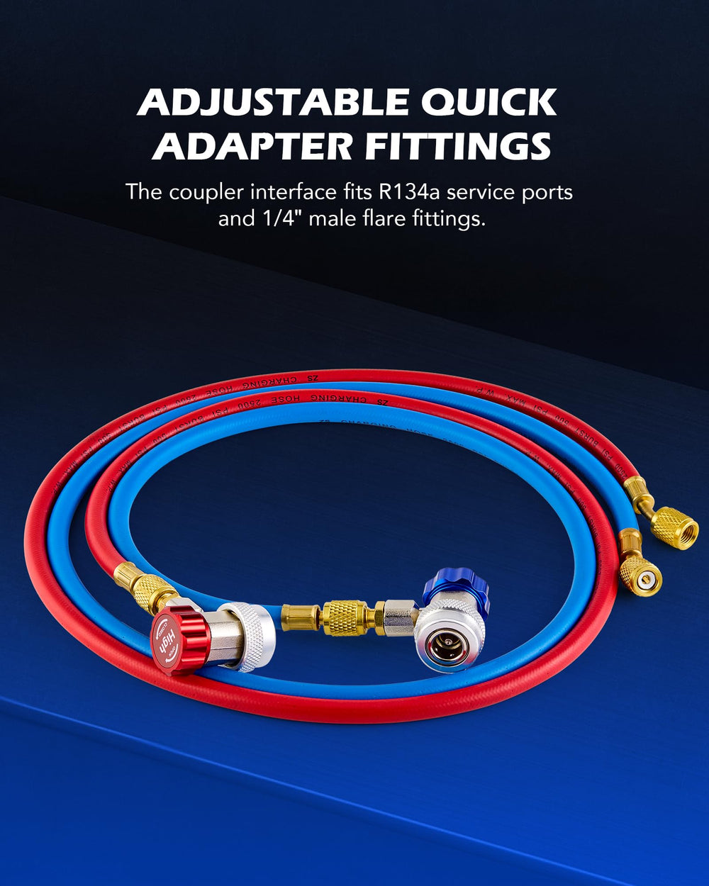 Orion Motor Tech R134a manifold gauge adapters provide versatile compatibility during charging
