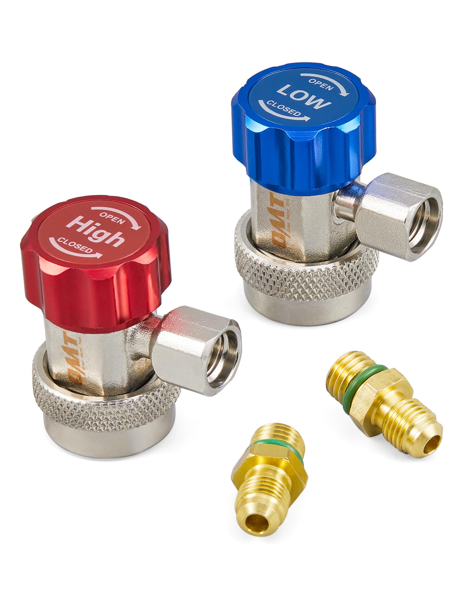 Orion Motor Tech R134a quick coupler adapter pair for fast, secure HVAC service