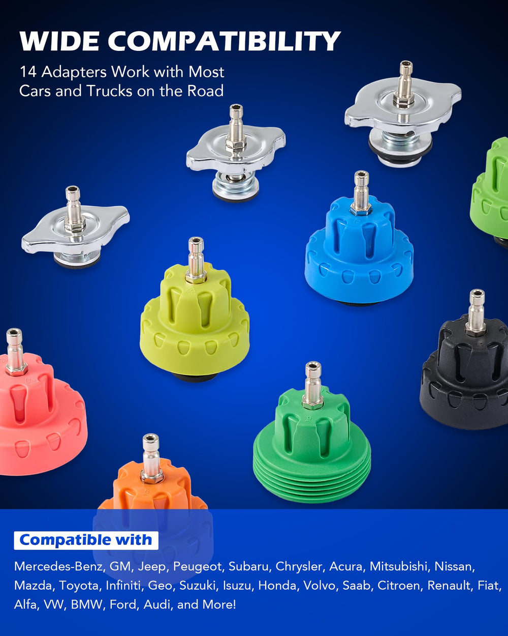 Orion Motor Tech refill tool enables controlled coolant filling.