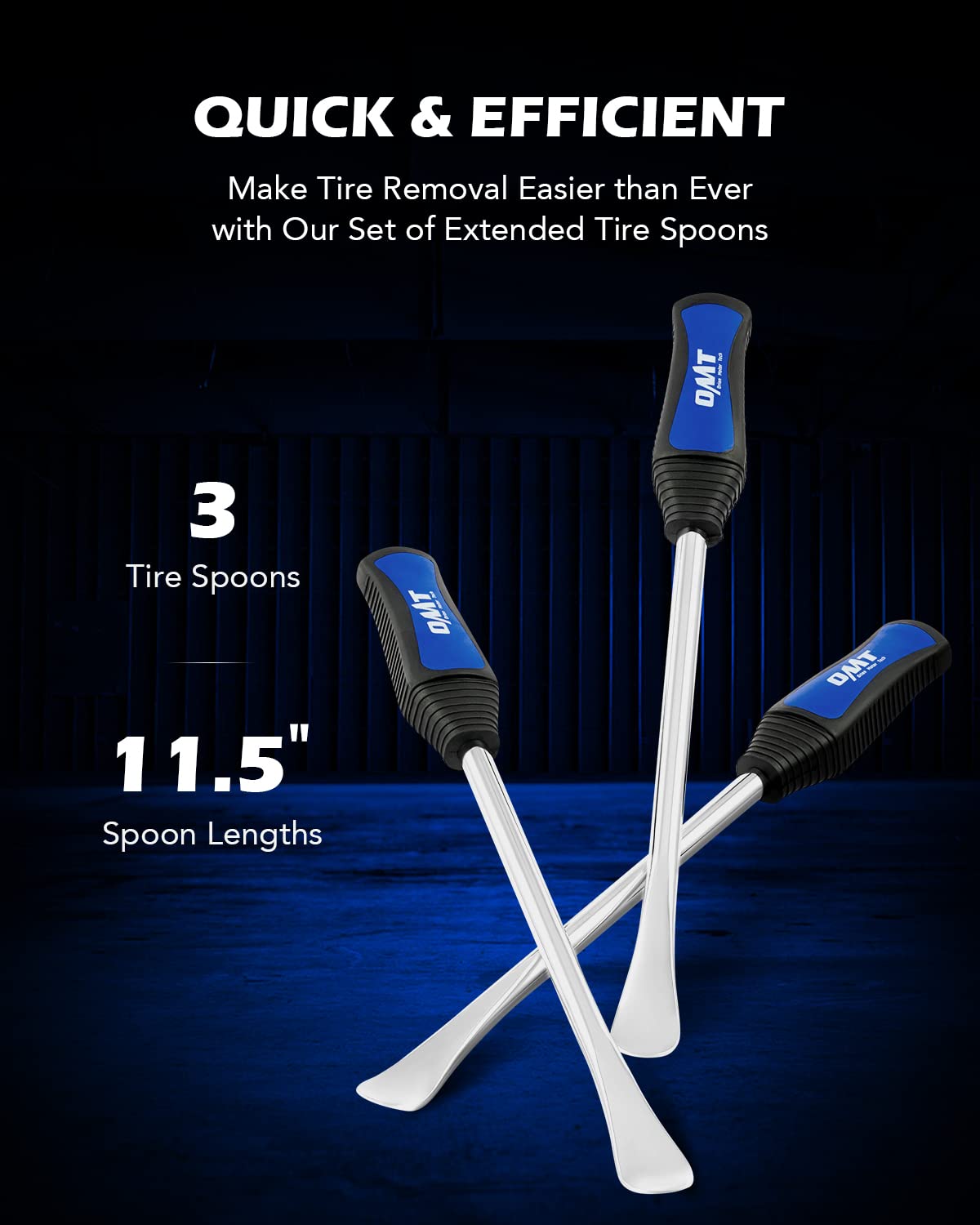 Orion Motor Tech extended spoons provide leverage for easier bead access during tire changes